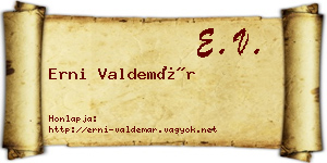 Erni Valdemár névjegykártya